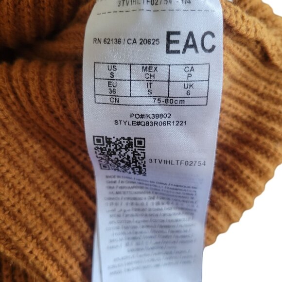 Guess Womens S Mustard Knit Sweater With Lace-Up Sleeves V-Neck Stylish Fall War - Picture 6 of 6